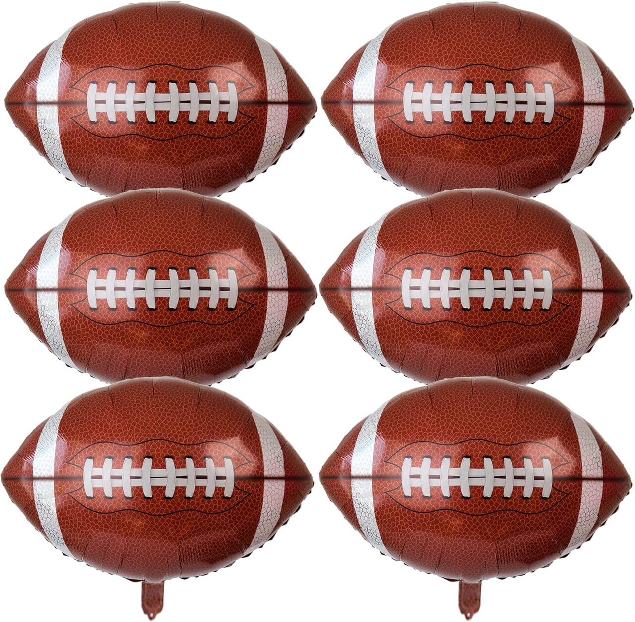 6Pcs Football Party Balloons,27 Inch Football Shaped Foil Balloon for Tailgate Game Day Football Theme Birthday Party Decorations,Super Sunday Touch Down Party Supplies